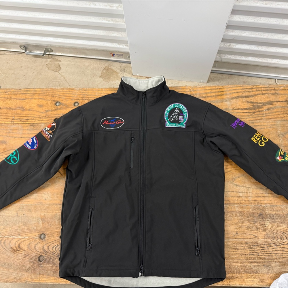 Black Jacket with Colorful Patches